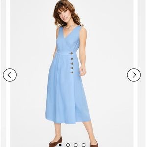Boden Arwen Midi Wrap Dress Hazy Blue 10P